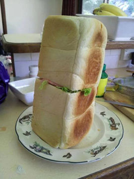 Whole bread sandwich