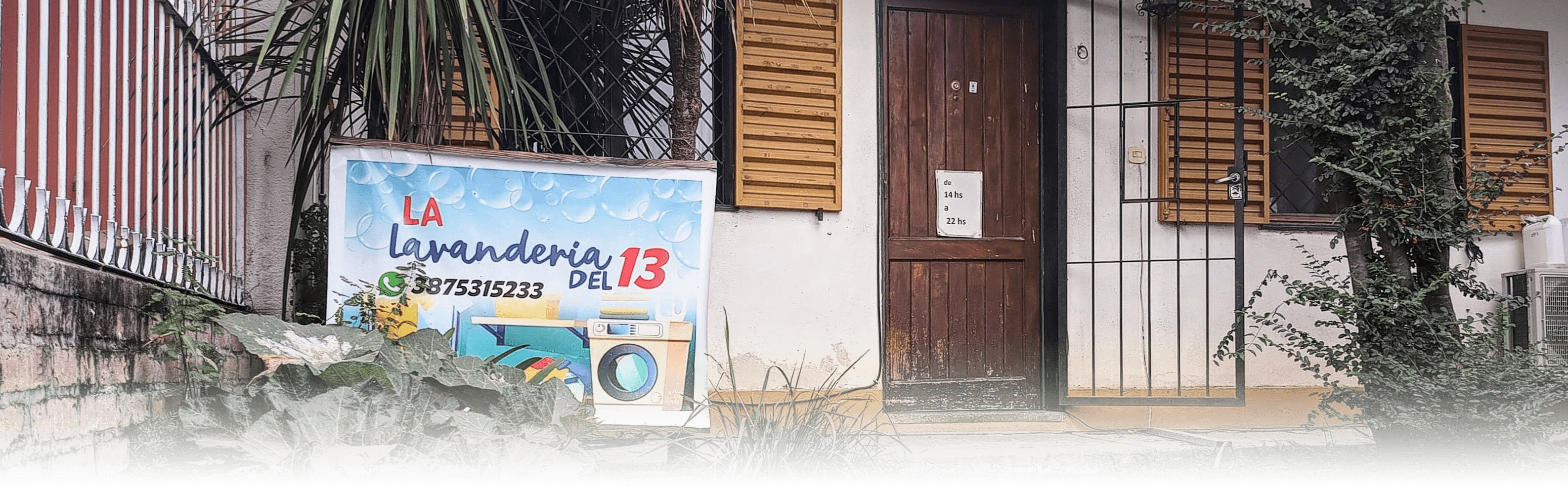 Frente de la lavandería del 13